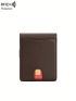 Two Tone Card Holder Genuine Leather RFID Blocking Money Clip