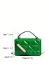 Quilted Square Bag Mini Flap Green