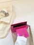 Minimalist Square Bag Chain Metallic Pink