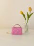 Quilted Square Bag Mini Flap Pink