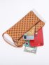 Geometric Pattern Long Wallet Zipper