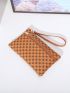 Geometric Pattern Long Wallet Zipper