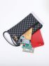 Geometric Pattern Long Wallet Zipper