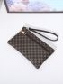 Geometric Pattern Long Wallet Zipper