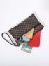 Geometric Pattern Long Wallet Zipper