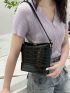 Mini Bucket Bag Crocodile Embossed