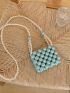 Mini Square Bag Beaded Design Faux Pearl Decor