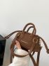 Mini Bucket Bag Letter Detail Double Handle