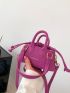 Mini Bucket Bag Letter Detail Double Handle