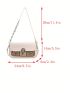 Letter Embroidery Square Bag Metal Decor Chain Strap For Daily