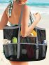 Hollow Polyester Mesh Beach Bag Large Capacity Travel Washing Bag Swimming Storage Bag Minimalist Large Capacity Beach Bag