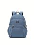 Large Capacity Classic Backpack Letter Patch Decor Nylon