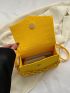 Small Square Bag Crocodile Embossed Chain Decor Top Handle