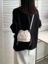 Small Straw Bucket Bag With Purse