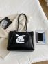 Cartoon Graphic Shoulder Tote Bag Double Handle