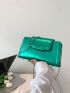 Minimalist Square Bag Chain Metallic Green