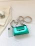 Minimalist Square Bag Chain Metallic Green