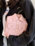Shirt Design Studded Decor Novelty Bag Fashion Pink