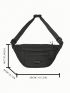 Letter Patch Waist Bag Unisex Black