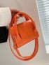 Neon Orange Square Bag Double Handle
