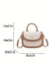 Mini Litchi Embossed Square Bag Flap Top Handle