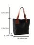 Letter Patch Shoulder Tote Bag Large Capacity For Work