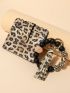 Leopard Print Classic Card Holder Tassel & Beaded Decor For Daily Multi-Card Card Organizer For Storage Credit Cards