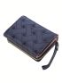 Heart Pattern Small Wallet Stitch Detail With Zipper For Daily