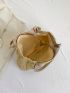 Small Straw Bag Flower Decor Double Handle For Vacation