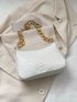 Mini Hobo Bag Snakeskin Print Chain Strap For Daily