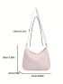 Crocodile Embossed Hobo Bag Beige Adjustable Strap For Daily