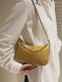 Small Hobo Bag Gold Chain Decor Top Handle