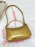 Small Hobo Bag Gold Chain Decor Top Handle