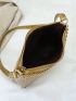 Small Hobo Bag Gold Chain Decor Top Handle