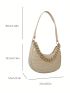 Crocodile Embossed Hobo Bag Chain Decor Top Handle For Daily