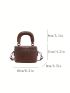 Mini Bucket Bag Brown Minimalist Top Handle For Daily