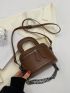 Mini Bucket Bag Brown Minimalist Top Handle For Daily