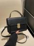 Small Square Bag Black Flap Top Handle For Daily