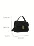 Small Square Bag Black Flap Top Handle For Daily