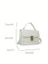Small Square Bag Beige Flap Top Handle For Daily