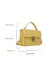 Small Square Bag Yellow Flap Top Handle For Daily