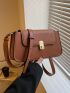 Medium Square Bag Brown Flap For Work