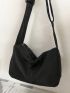 Black Hobo Bag Minimalist Adjustable Strap With Small Wallet