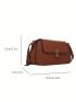 Medium Square Bag Brown Flap For Work