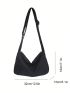 Black Hobo Bag Minimalist Adjustable Strap With Small Wallet