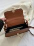 Medium Square Bag Brown Flap For Work