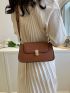 Medium Square Bag Brown Flap For Work