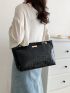 Crocodile Embossed Shoulder Tote Bag Large Capacity Black