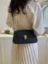 Twist Lock Square Bag PU Black