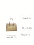 Large Shopper Bag Cartoon & Slogan Graphic Double Handle With Zipper